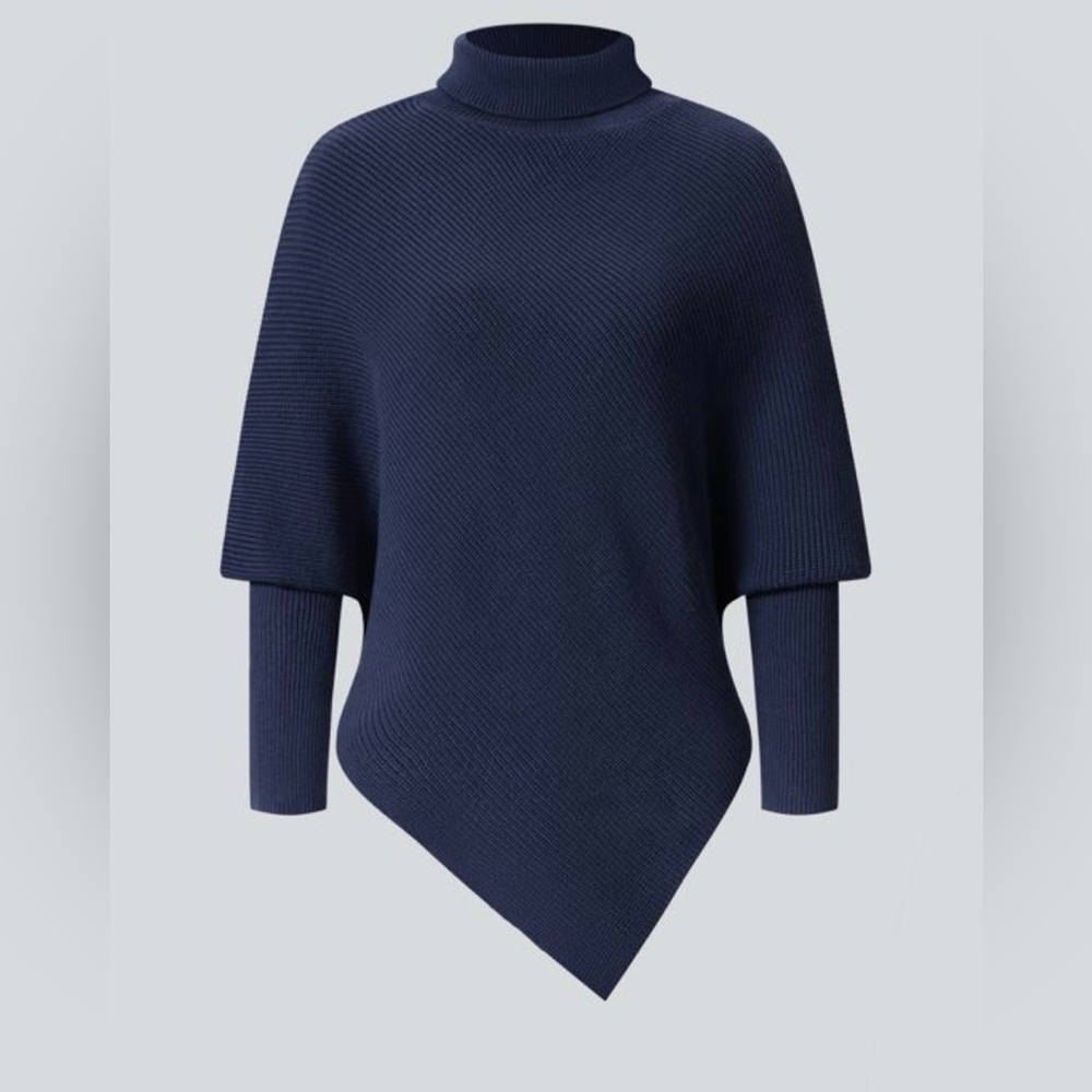 HALARA High Neck Long Sleeve Asymmetric Hem Work Sweater NWT